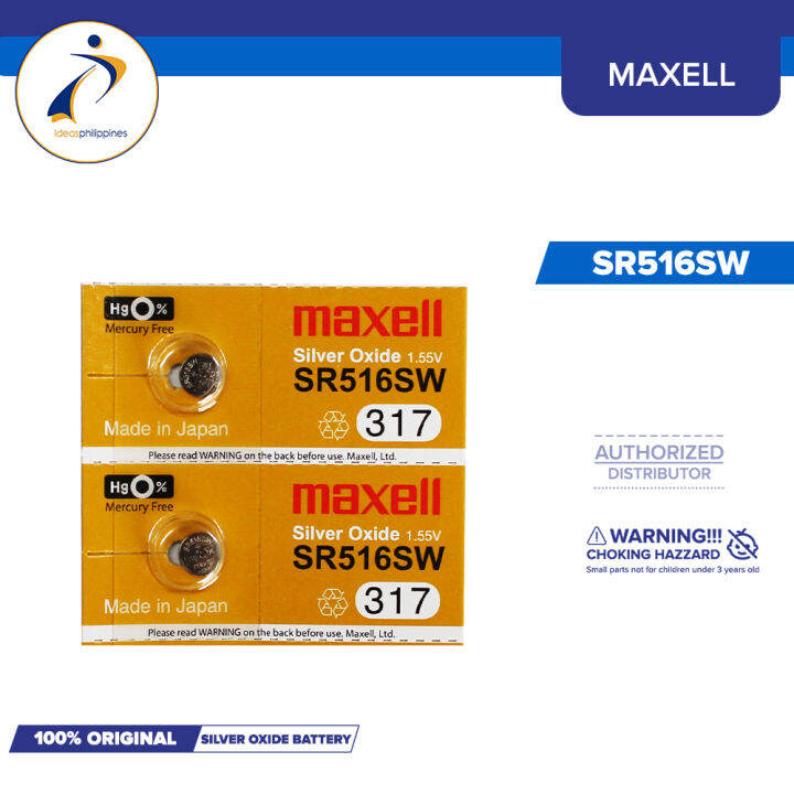 Maxell SR516SW Silver Oxide Battery Pack of 2 | Lazada PH