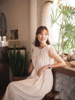 linen dress เดรสผ้าลินินผสมฝ้าย