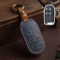 Leather Car Key Case Cover For Jeep Grand Cherokee Renegade Chrysler 200 300 Dodge RAM Durango Challenger Journey Dart Fiat