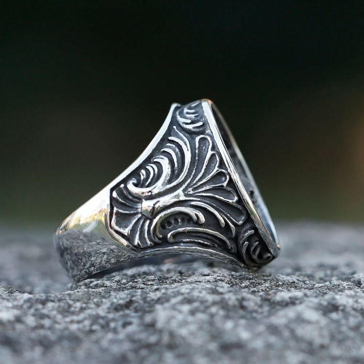 แหวนเหล็กไทเทเนียม316l-ใหม่สำหรับผู้ชายแหวนแนวโกธิคบุคคลทำจากสเตนเลสสตีลเครื่องประดับงานปาร์ตี้เครื่องประดับแฟชั่นโลหะ