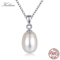 KALETINE Freshwater Pearl Pendant Necklaces Sterling 925 Silver Necklace 8mm Pearl Pendant for Women Silver Jewel Bijoux KLTN051