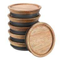 6 Pack Wooden Storage Lids Wood Brown New for Ball,Kerr Jars,Food Grade Material,Airtight for Jars 89mm