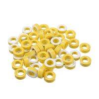 50pcs T50-26 Yellow White Ring Iron Ferrite Toroid Cores 7.5mm Inner Diameter For Inductors Electrical Circuitry Parts