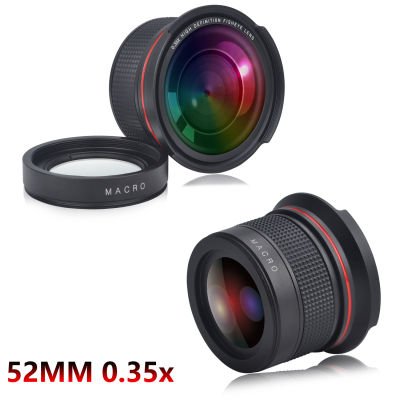 1pc 52MM 0.35x HD Super Wide Angle Panoramic Macro Fisheye for Nikon D5,D4,Df,D850,D810,D750,D610,D500,D7500,D7200,D5600