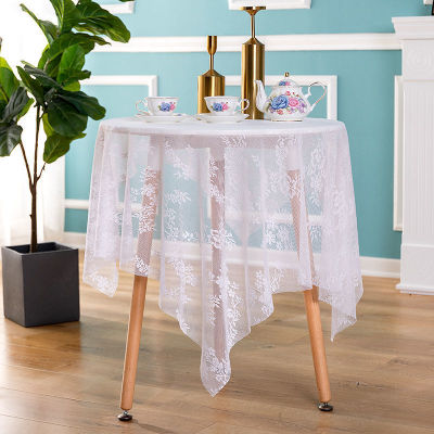 （HOT) ตาข่ายนอร์ดิก ins สไตล์ฝรั่งเศสย้อนยุคผ้าปูโต๊ะลูกไม้สีขาวภาพปิกนิกผ้าพื้นหลังผ้าพันคอสี่เหลี่ยมทรงกลม