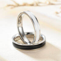 XESI Stainless Steel Couple Ring Epoxy Ring Simple Titanium Steel Trendy Jewelry