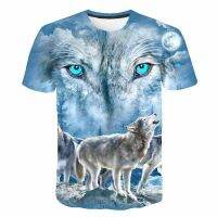 1-14 Years Childrens Cartoon Wolf Animals Harajuku T-Shirt Baby Print TShirt Boyss and Girls Short Sleeve Tops Outdoor TShirt