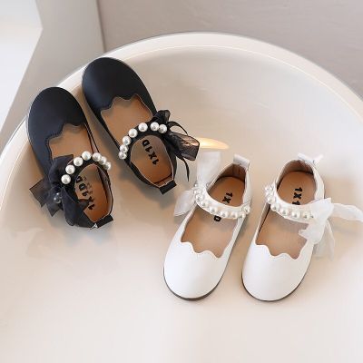 Girls Babies Princess Shoes PU Leather Pearl ChildrenS Flat Kids Baby Bowknot Shoes Spring Autumn Wedding Party Shoes