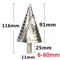 1PCS 6-60mm 4-32mm Spiral Groove Wood Metal Hole Cutter HSS Round Shank Step Cone Drill Bit High Speed Steel Metal Drilling Drills Drivers