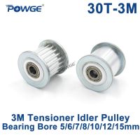 【CW】 POWGE 30 Teeth Idler Pulley Tensioner Bore 5/6/7/8/10/12/15mm with Guide synchronous HTD3M 30teeth 30T