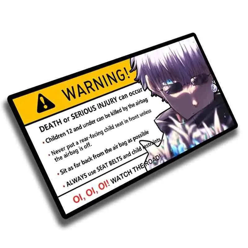 Dxymoo Car Styling Sticker For Warning Speed Anime Girls Airbag Check Auto  Triangle Graphic Motorcycle Oil Tank Body Decals - Car Stickers - AliExpress