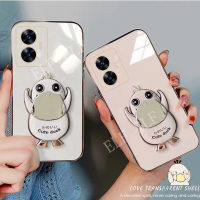 2023ใหม่แฟชั่นเคสโทรศัพท์เนื้อนิ่มสำหรับ REALME C55 NFC เคสที่จับขาตั้งเป็ดน่ารัก Hp OPPO Realme C55เลนส์ป้องกันปลอกซิลิโคน C55 REALME