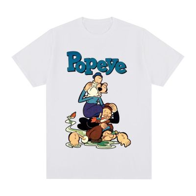 Popeye Vintage เสื้อยืดกะลาสี Hot Blood Animation ผ้าฝ้าย Harajuku สไตล์ streetwear ผู้ชาย T เสื้อใหม่ Tee Tshirt สตรี Tops