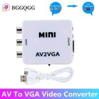 BGGQGG HD AV2VGA Video Converter Convertor Box AV RCA CVBS to VGA Video Converter Conversor with 3.5mm Audio to PC HDTV adapter Adapters