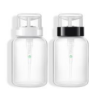 200ml Remover Press Pumping Bottle Transparent Empty Plastic Dispenser Bottle Refillable Container Nail Art UV Gel Cleaner Liquid Empty Bottle Tool