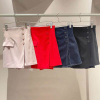 Surviving New Arrival Japanese Mujer Faldas Summer Slit Denim Skirt High Waist Button Slim Culottes Solid Fashion Mini Jupes.