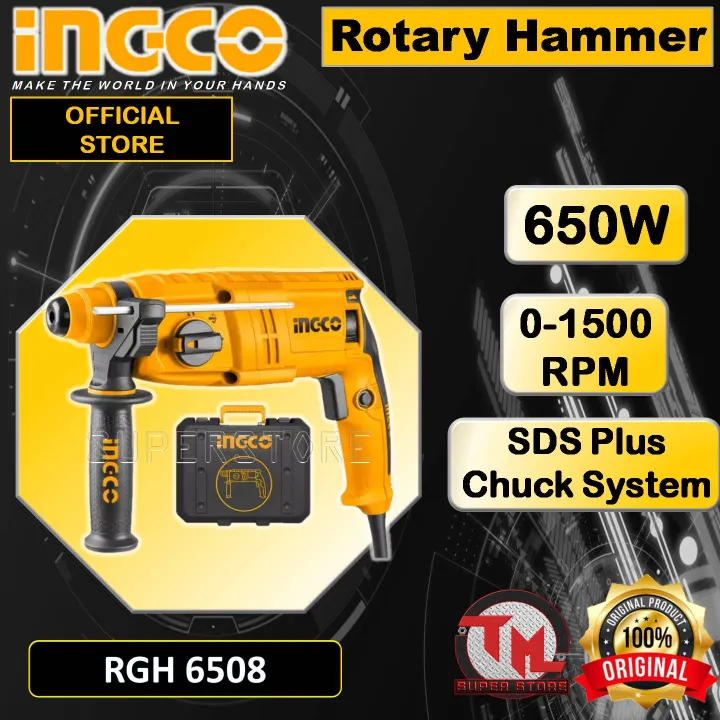 INGCO Rotary Hammer 650W RGH6508 / RGH6528 • Tm ss | Lazada PH