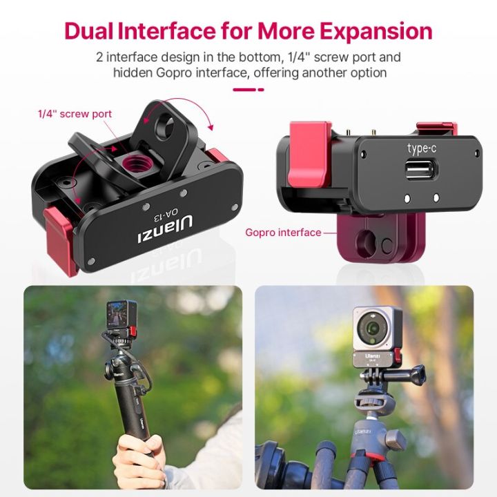 แหล่งจ่ายไฟแม่เหล็ก-oa-13ตัวฐานสำหรับ-dji-action-2ตัวยึดติดตัวยึดที่จ่ายไฟแบบพับได้สำหรับอุปกรณ์เสริมของ-action-2