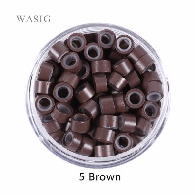 500pcs 5mm Silicone Lined Micro Rings links beads for I tip hair extension tools  9 Colors Optional Adhesives Tape