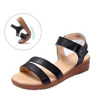 TOP☆Women Comfort Flat Sandals Soft Leather Mother Shoes