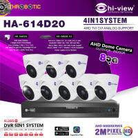 Hi-view ชุดกล้องวงจรปิด 2MP 8จุด รุ่น HA-614D20 (8ตัว) + DVR 8Ch. รุ่น HA-98508-V2)