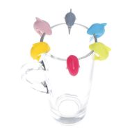 6Pcs Cool Wine Beer Glasses Recognizer Party Dedicated Suction Cup Wine Glass Silicone Label Marker Kitchen Bar Accessories Cute Pipe Fittings Accesso