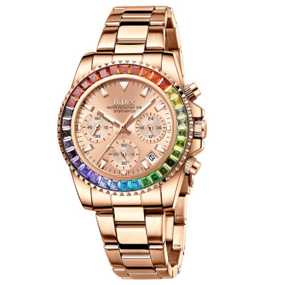 ✨HOT ITEM✨ Biden Ladies Fashion Business Watch With Diamond Multifunctional Quartz Waterproof Watch YY