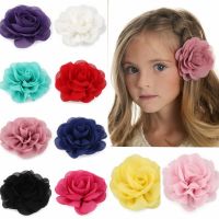 【jw】✷✠❀  Retail 8.5cm Newborn Petals Hair Rolled Fabric Flowers Kids Accessories