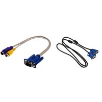 TV Out VGA To S Video/RCA Cable Adapter amp; VGA 15 Pins Male To Male Plug Cable Computer Monitor Wire Cable 1.5M