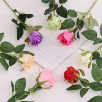 【DT】 hot  Velvet Rose Flower Bud Simulation Flores Home Decoration Accessories Wreath Bouquet Silk Rose Flores Artificiales Flower Branch