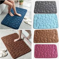 Cobblestone Embossed Bathroom Bath Mat Non-slip Cars In Wash Basin Bathtub Side Floor Rug Shower Room Doormat Memory Foam Pad