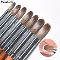 KADS 1pc Kolinsky Sable Acrylic Brush UV Gel Carving Pen Brush Liquid Powder DIY Nail Drawing Flat Round Red Wood Nail Art Brush Artist Brushes Tools