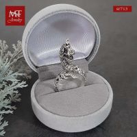 MT แหวนเงินแท้ รูปพญานาค ตาฝังเพชรรัสเซีย ไซส์: 52, 54, 55, 57 Solid 925 Sterling Silver Great Naga Ring (sr713) MT Jewelry มณีธารา