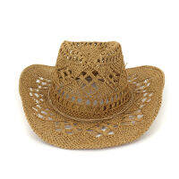 Ladys visor hat for summer hat travel sunblock hat western cowboy hand-woven straw hat hollow out design HA04