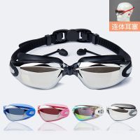 Professional Swimming Goggles Swimming Glasses with Earplugs Nose Clip Electroplate Waterproof Silicone Unisex Swimming Goggles Goggles