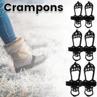 Ice Grips Microspikes Snow Grips Cleats Shoe Boot Traction Cleats with 11 Studs Crampons 11 Studs Crampons Shoe Cover