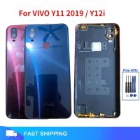 ฝาหลังปิดโทรศัพท์ด้านหลังใหม่สำหรับ VIVO Y11 2019 1906 Y12i โทรศัพท์มือถือประตูเคสด้านหลังที่อยู่อาศัยอะไหล่ทดแทนที่กุญแจปุ่มกดด้านข้าง