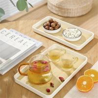 Coffee Tea Cutlery Holder Tray Household Tray Snacks Food Storage Dish Thickened Rectangular Storage Plate Home Decortion Tray