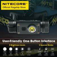 NITECORE V2 HC60 USB-C ไฟหน้าชาร์จได้1200ลูเมน180 ° ไฟฉายไฟหน้าแบบทำมุมปรับได้พร้อมแบตเตอรี่18650 3400Mah สำหรับกลางแจ้งโดยเฉพาะ