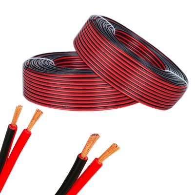 10m 20m/lot 16 18 20 awg Tinned copper Electric wire 2pin Red Black Copper Cable insulated Electrical Extend Cord