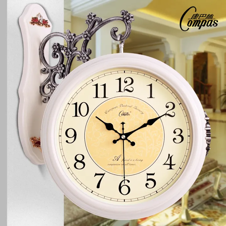Kangbashi European doublesided wall clock living room creative queen