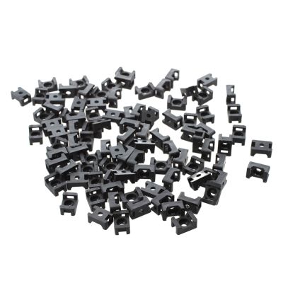 Black 4.5mm Width Cable Tie Base Saddle Type Mount Wire Holder 100Pcs
