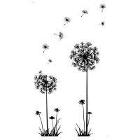 KAKUDER Black Creative PVC Dandelion Flower Plant Tree Large Removable Home Wall Decal Wall Stickers For Girls Rooms