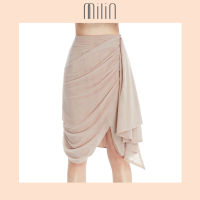 [MILIN] Side ruched front slit sheer spandex skirt กระโปรงตาข่ายยืดจับรูดข้างผ่าหน้า / Stately Skirt