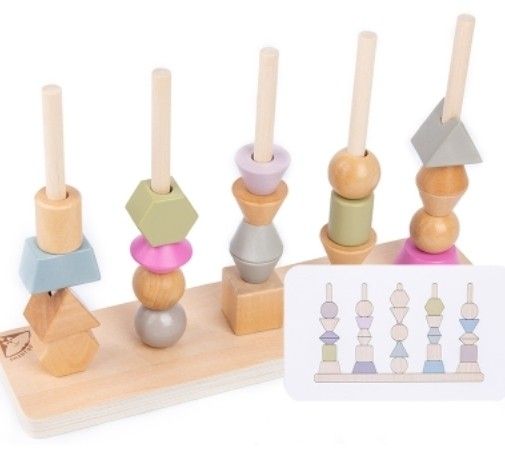 wooden-shape-stack-toys-ชุดเรียนรู้รูปทรงแสนสนุก-เด็กๆจะได้สนุกและเพลิดเพลินไปกับรูปทรงต่างๆ