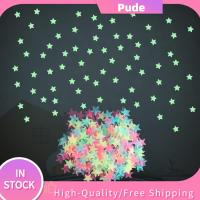 PUDE 100pcs เรืองแสงในที่มืด สติกเกอร์รูปดวงจันทร์และดาวสะท้อนแสง สีสันสดใส ดวงจันทร์และดวงจันทร์ 3D ดาวเรืองแสง ที่ส่องสว่างส่องสว่าง สติ๊กเกอร์ติดผนังเรืองแสง เด็กๆเด็กๆ