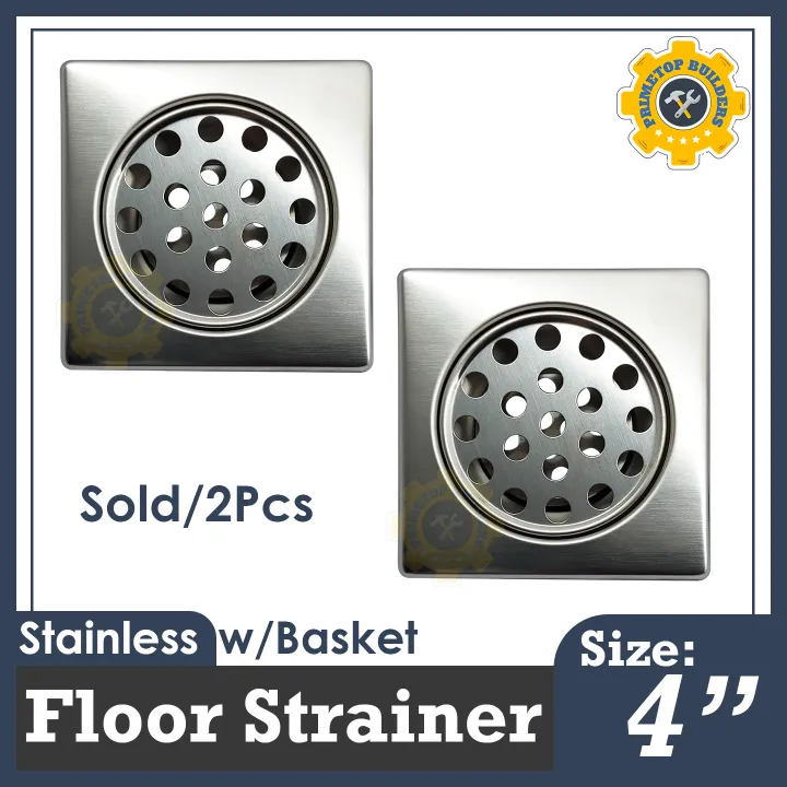 CHICAGO Stainless Floor Strainer / Floor Drain 4x4 w/Basket (Sold/2Pcs ...