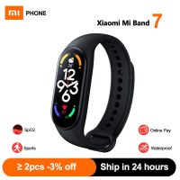 Mi Band 7สายรัดข้อมืออัจฉริยะจอ AMOLED Miband 7อุปกรณ์ติดตามการออกกำลังกายด้วยออกซิเจนในเลือดบลูทูธกันน้ำ