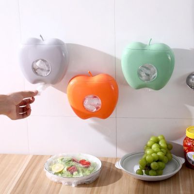 【hot】 Keeping Storage Wall-mounted Cling Film  Food Cover Fruit Disposable Cap Organizer