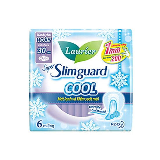 Combo 4 gói băng vệ sinh laurier super slimguard cool mát lạnh 1mm 30cm-6m - ảnh sản phẩm 3